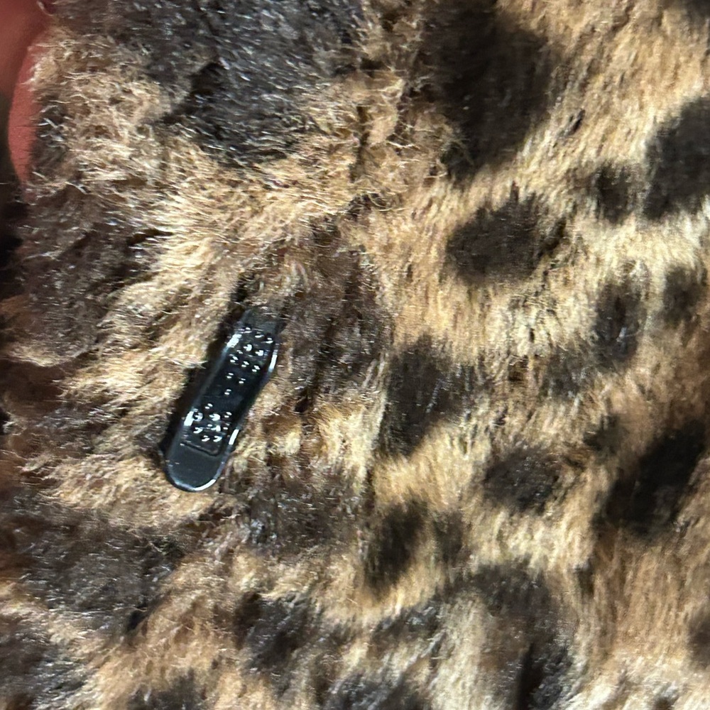 VTG Pamela McCoy Women's Faux Fur Leopard Print Trenc - Picture 9 of 13